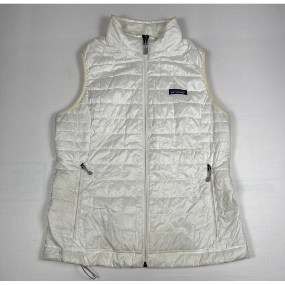 Patagonia Women's Medium White Nano Puff Insulated Quilted Full Zip Vest